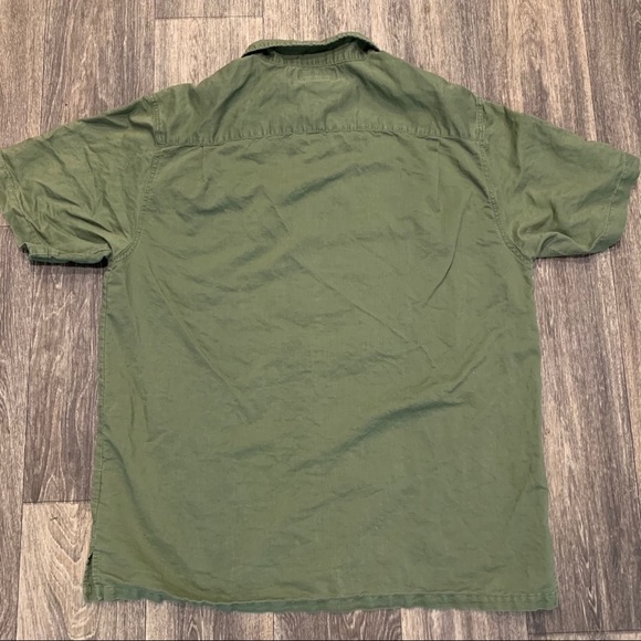COLUMBIA Short Sleeve Button Up Shirt Green - Picture 8 of 9